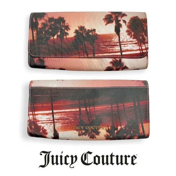 Juicy Couture California Palm  Tree Beach 10" x 5" Clutch - Picture 1 of 5
